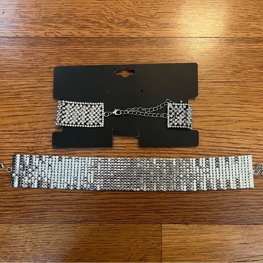 Sparkling Silver Rhinestone Choker - Picture 2 of 2